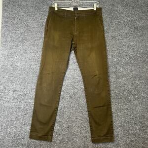 J.Crew Pants Mens‎ 29x32 Green Chinos Stretch Straight Leg 484 Slim Fit Flaw